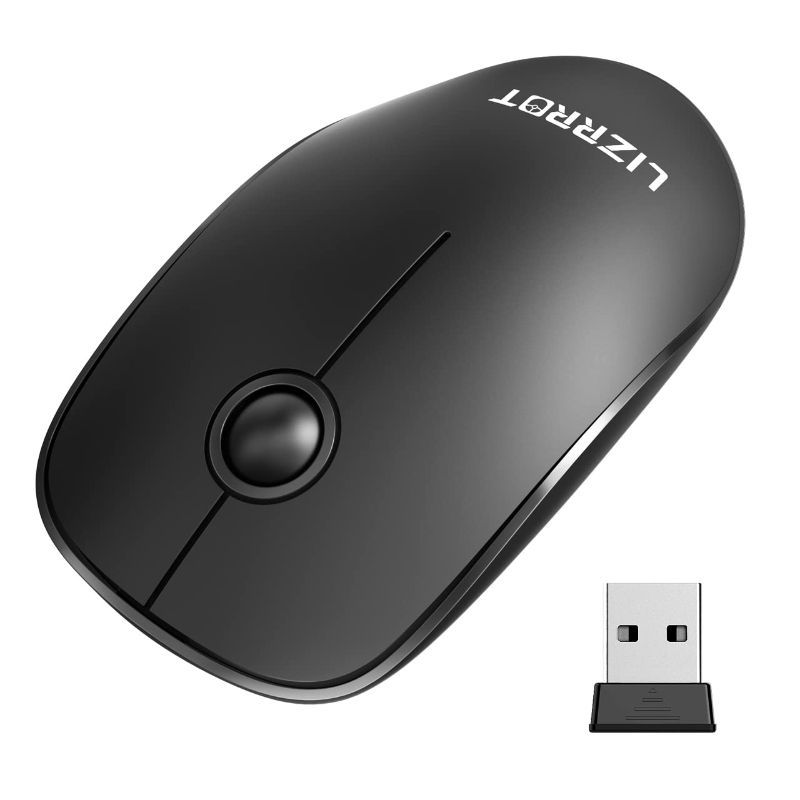 Photo 1 of LIZRROT Wireless Mouse, Laptop Mouse 2.4G Computer Mouse Slim Mouse, Silent Mice, USB Mouse for PC, Mac, Black