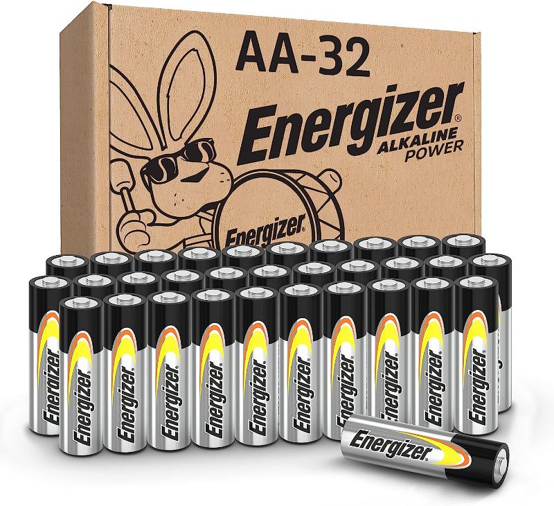 Photo 1 of Energizer AA Batteries, Double A Long-Lasting Alkaline Power Batteries, 32 Count (Pack of 1)
