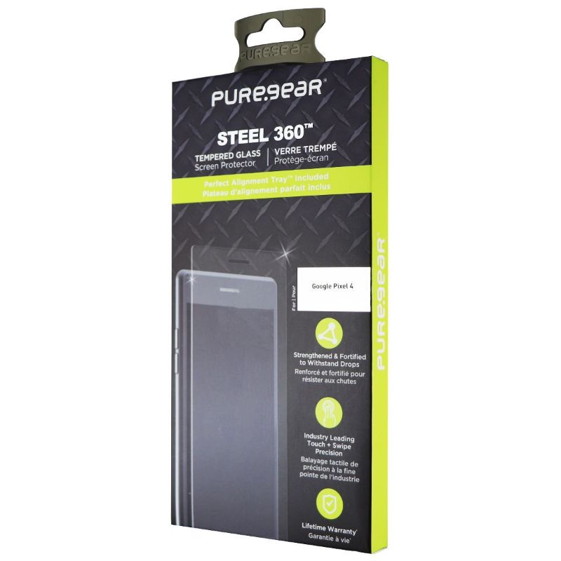 Photo 1 of 2x PureGear Steel 360 Tempered Glass Screen Protector for Google Pixel 4 - Clear
