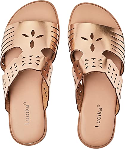 Photo 1 of *SEE NOTES * Luoika Women's Wide Width Flat Slides Sandals * SIZE 9.5 