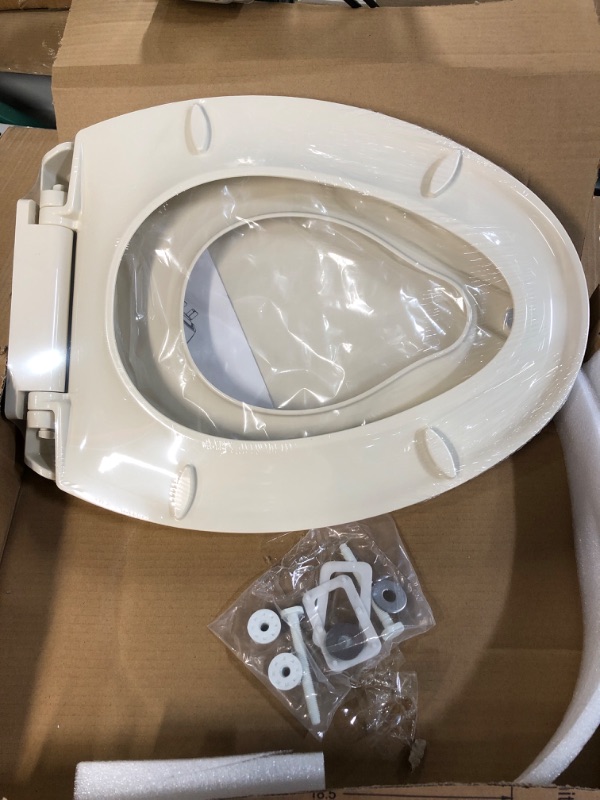 Photo 3 of *NEW* YASFEL Toilet Seat with Toddler Toilet Seat Built in, (Almond, 18.5”) 18.5" 