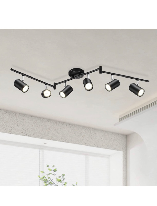 Photo 1 of Kimjo 6-Light Black Track Lighting Fixtures for Ceiling,