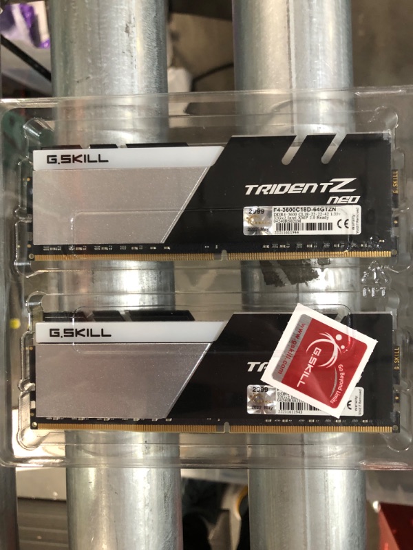 Photo 2 of G.Skill Trident Z NEO Series 64GB (2 x 32GB) 288-Pin SDRAM PC4-28800 DDR4 3600 CL18-22-22-42 1.35V Dual Channel Desktop Memory Model F4-3600C18D-64GTZN