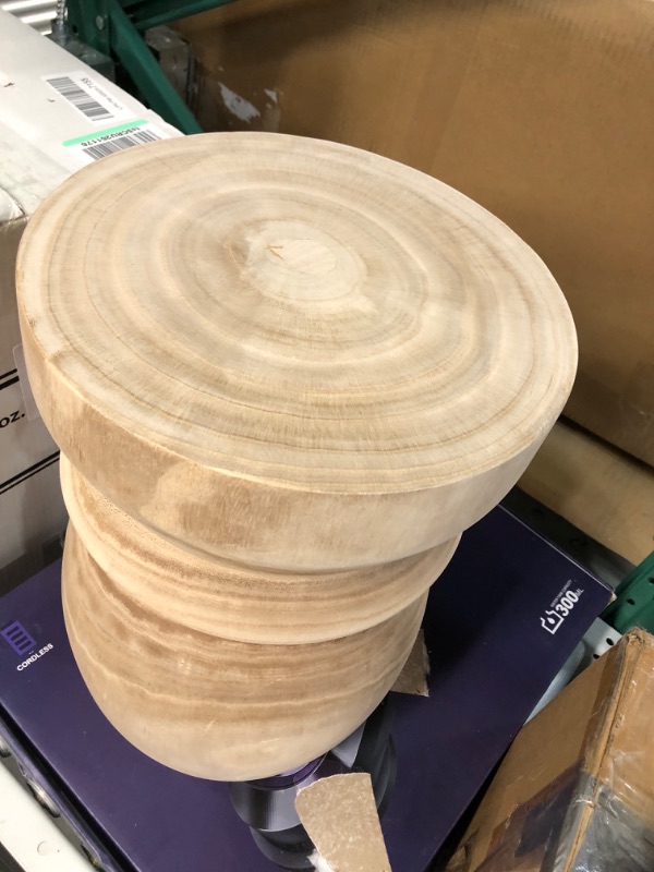 Photo 1 of Uziass Wood Tree Stump Side Table Stool, Wooden Stump End Table Round Stump Table Outdoor Stump Table Stump Garden Stool Natural Tree Stump Side Table for Living Room Bedroom Patio Balcony Home Decor Natural-11"d X 11"w X 15"h