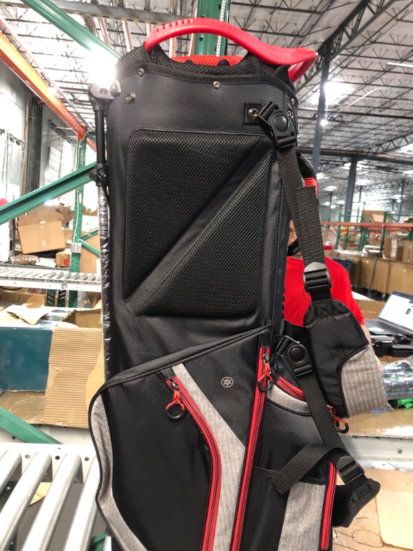 Photo 7 of 14 Way Golf Cart Bag for Push Bag Classy Design Full Length with Cooler, Rain Hood, Putter Well Red