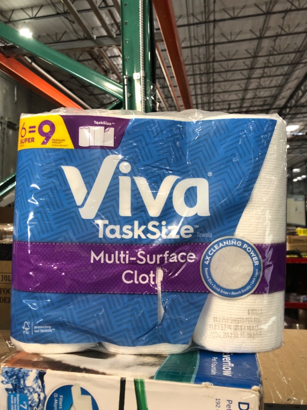 Photo 2 of *SEE NOTES* Viva Multi-Surface Cloth Task Size Choose-A-Sheet Paper Towels Cloth-Like Kitchen Paper Towels, White, 83 Sheets (Pack of 6)