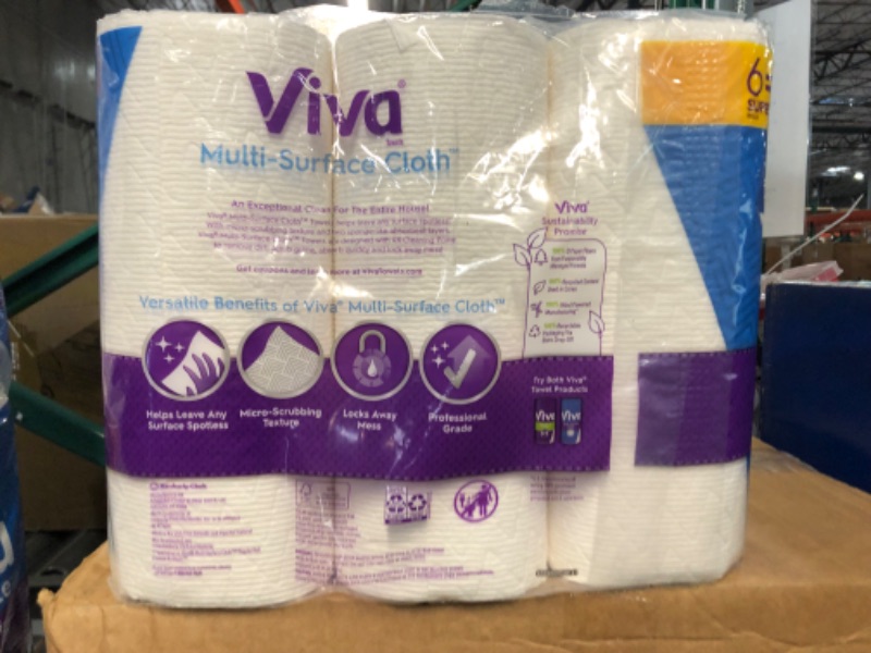 Photo 3 of *SEE NOTES* Viva Multi-Surface Cloth Choose-A-Sheet Paper Towels Cloth-Like Kitchen Paper Towels, White, 83 Sheets (Pack of 6)