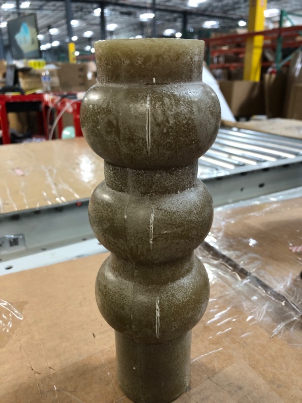 Photo 1 of *SEE NOTES* Creative Co-Op Unscented Totem Pillar Candle 3" x 9" Totem Pillar River Rock