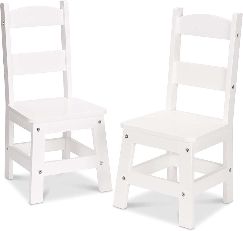 Photo 1 of *SEE NOTES* Melissa & Doug Wooden Chairs, Set of 2 - White