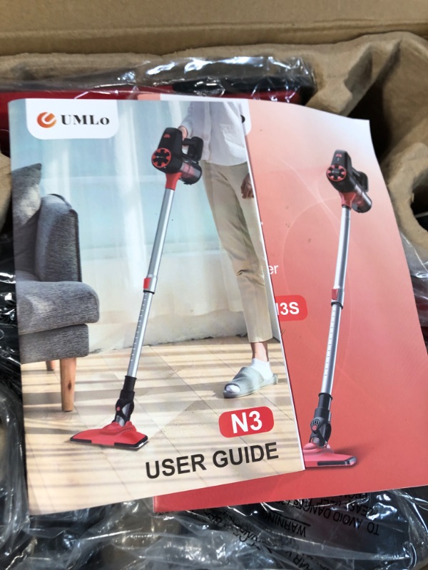 Photo 2 of *SEE NOTES UMLo Cordless Vacuum Cleaner, 6-in-1 Ultra Lightweight Stick Vacuum, Rechargeable Battery Vacuum, Up to 40 Mins Runtime, Powerful Cordless Vacuum Perfect for Home Hardwood Floor Pet Hair, N3 Red