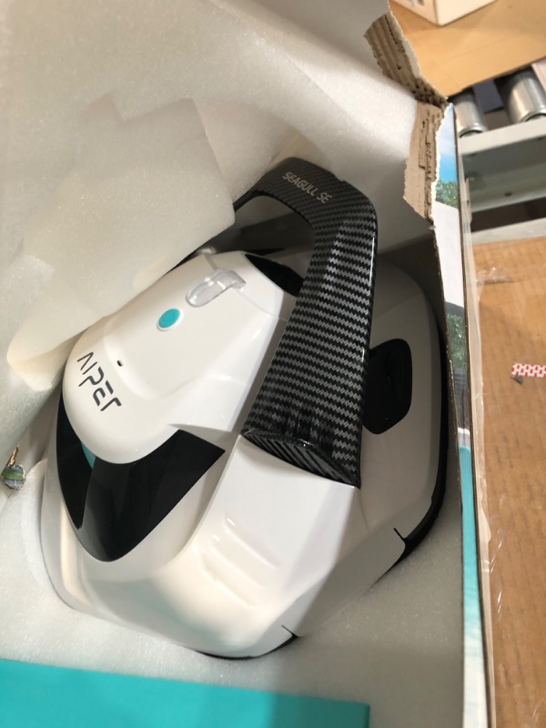 Photo 3 of *SEE NOTES AIPER Cordless Robotic Pool Cleaner, Pool Vacuum with Dual-Drive Motors, Self-Parking, Lightweight, Perfect for Above/In-Ground Flat Pools up to 35 Feet (Lasts 50 Mins) - Seagull 600 White