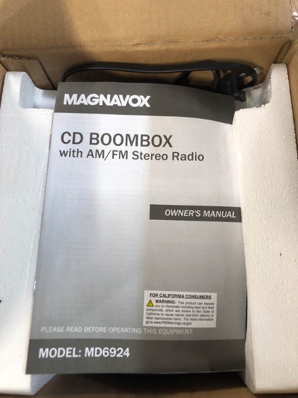 Photo 2 of *SEE NOTES Magnavox MD6924 CD Boombox with Am & FM Radio