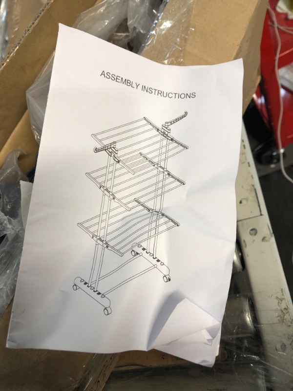 Photo 3 of *SEE NOTES Bigzzia Clothes Drying Rack Folding Clothes Rail Grey