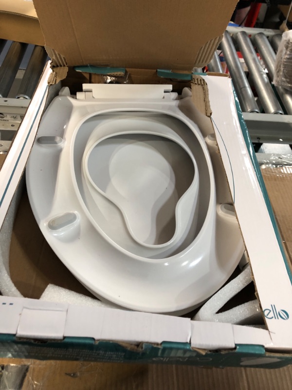 Photo 2 of *SEE NOTES Elongated Toilet Seat with Toddler Seat Built in, Slow Close, Easy Clean, Never Loosen, Plastic, White(18.5”)