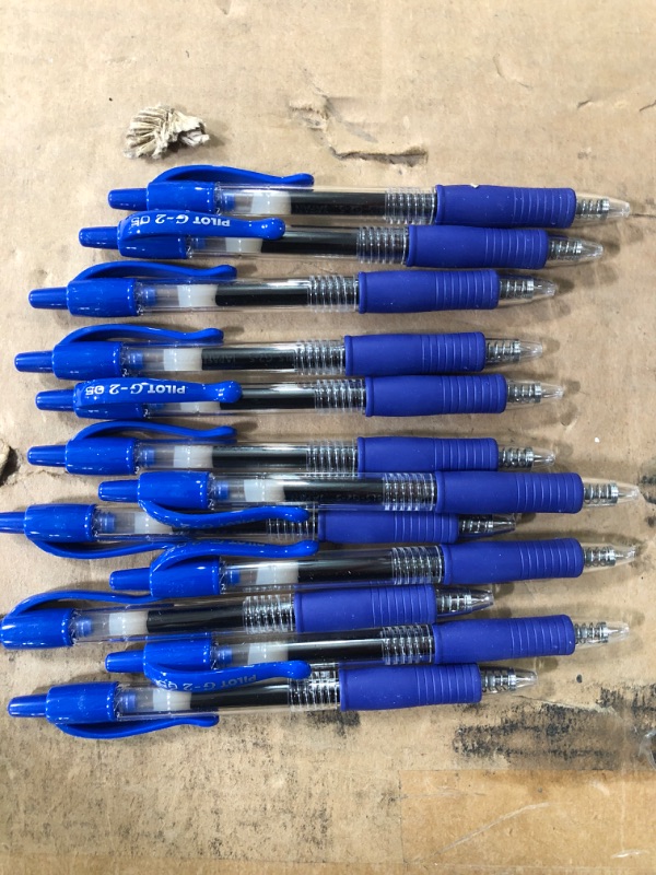 Photo 2 of Pilot G2 Roller Ball Retractable Gel Pen, Blue Ink Extra Fine Dozen