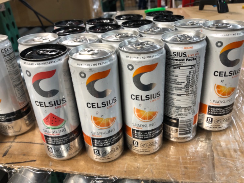 Photo 4 of ** see notes ** Celsius RTD Sparking Watermelon & Sparkling Orange - 12 Ounce Cans - 19 Pack