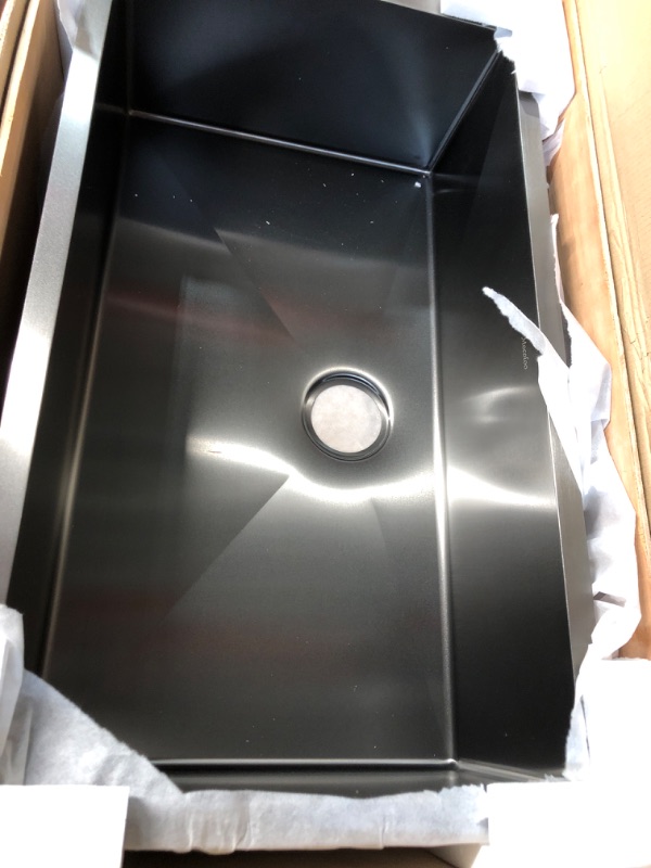 Photo 3 of **see notes**  33" Single Basin 16 Gauge Stainless Steel Kitchen Sink for Undermount Installations - silver1017632041
