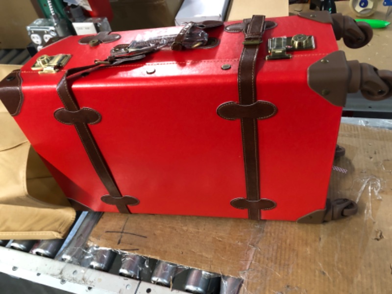 Photo 1 of **see notes** CO-Z Vintage Luggage Retro Suitcase with Spinner Wheels TSA Lock and Carry On Briefcase, Large 24" Trunk