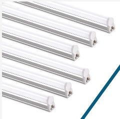 Photo 1 of (Pack of 6) Barrina LED T5 Integrated Single Fixture, 4FT, 2200lm, 6500K (Super Bright White)