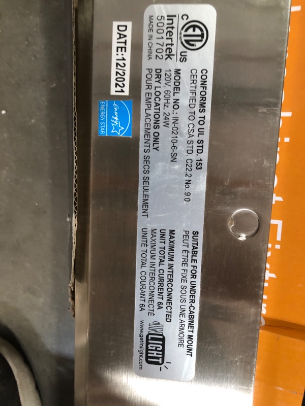 Photo 4 of (Minor Damage) GETINLIGHT 3 Color Levels Dimmable LED Under Cabinet Lighting with ETL Listed Brushed Nickel 48-inch