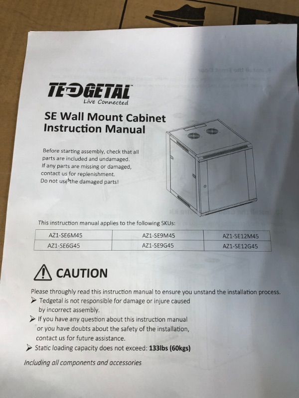 Photo 3 of Tedgetal 9U Wall Mount Mesh Door Cabinet Bundle with 1U Vented Cantilever Shelf