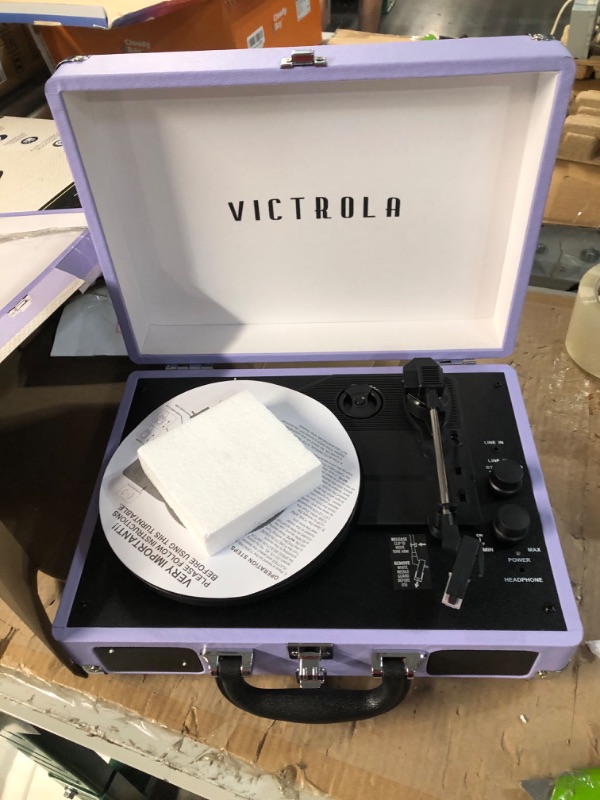 Photo 3 of Victrola Vintage 3-Speed Bluetooth Portable Suitcase Record Player 