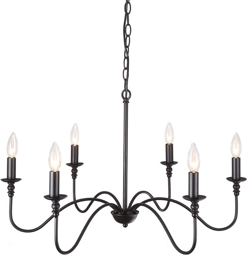 Photo 1 of **SEE NOTES**
EFINN FOUR 6-Light Farmhouse Chandelier, Industrial Ceiling Pendant Black Iron Chandeliers, Rustic Industrial Candle Chandelier for Dining Room, Living Room, Kitchen, Bedroom, Foyer