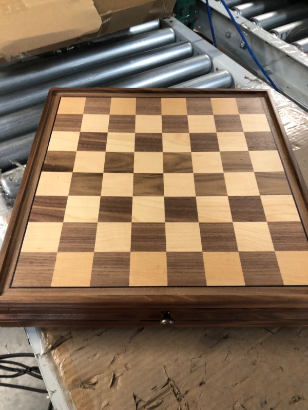 Photo 3 of **SEE NOTES**
AMEROUS 15" x 15" Wooden Chess & Checkers Set with Built-in Storage Drawers / Weighted Chess Pieces / 2 Bonus Extra Queens / 24 Cherkers Pieces