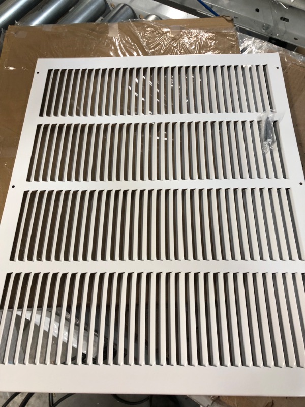 Photo 2 of 20"w X 16"h Steel Return Air Grilles - Sidewall and Ceiling - HVAC Duct Cover - White [Outer Dimensions: 21.75"w X 17.75"h]