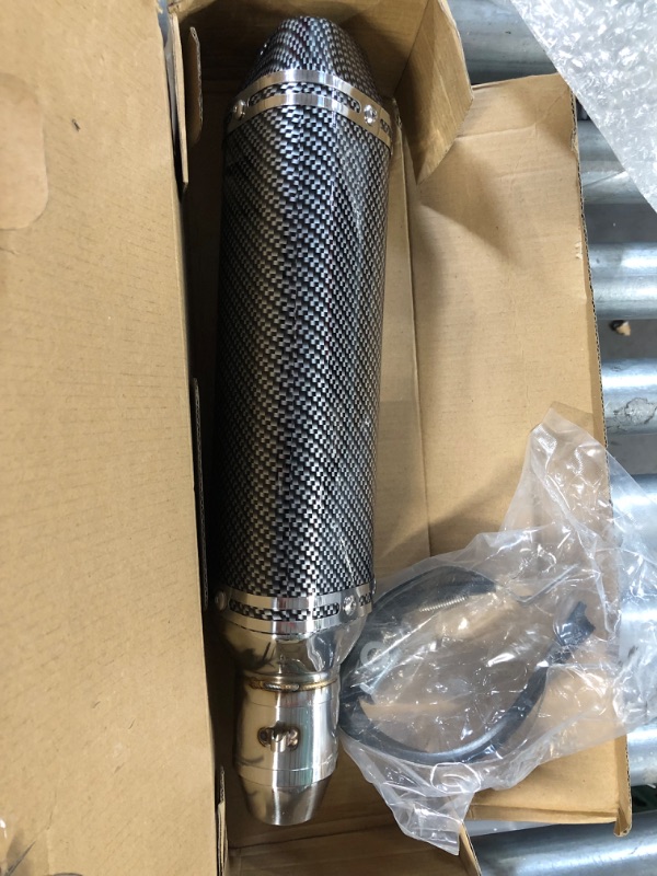 Photo 2 of Mseleuq Motorcycle Slip On Exhaust System Carbon Fiber Muffler Pipe 