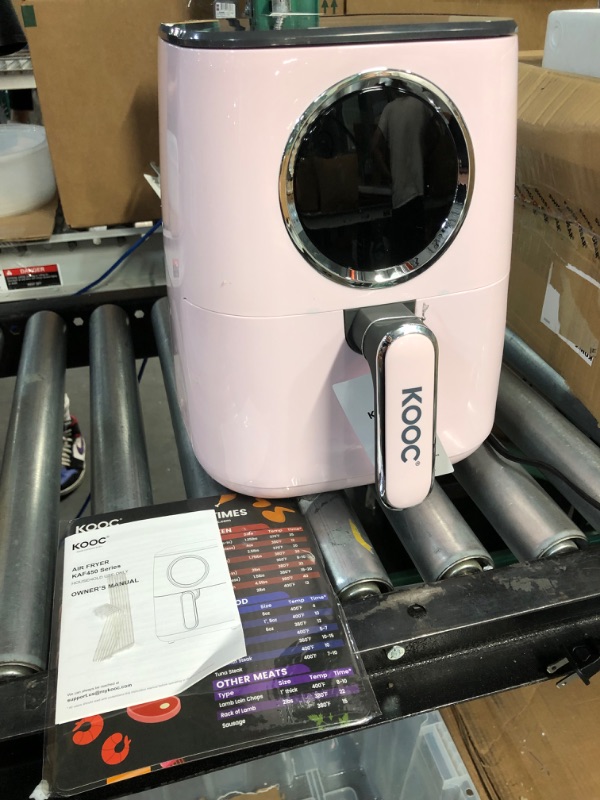 Photo 2 of [NEW] KOOC Large Air Fryer, 4.5-Quart Electric Hot Oven Cooker, Pink 4.5 Quart Pink 