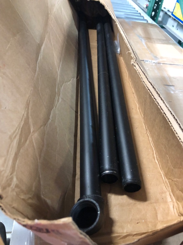 Photo 2 of 1 Inch Curtain Rods for Windows 144 to 168, Industrial Pipe Curtain Rod, Black Curtain Rod, Outdoor/Indoor Curtain Rod, Rustic Curtain Rod, Rust Resistant Ceiling or Wall Mount, 144 to 168 Inch, Black 144" to 168 "