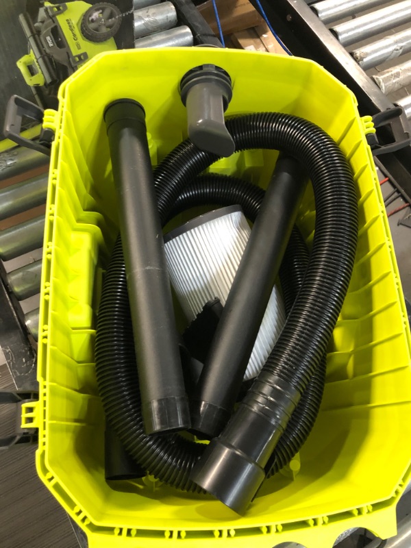 Photo 3 of ***PARTS ONLY*** Ryobi 18-Volt ONE+ 6 Gal. Cordless Wet/Dry Vacuum (Bare-Tool) with Hose, Crevice Tool, Floor Nozzle and Extension Wand