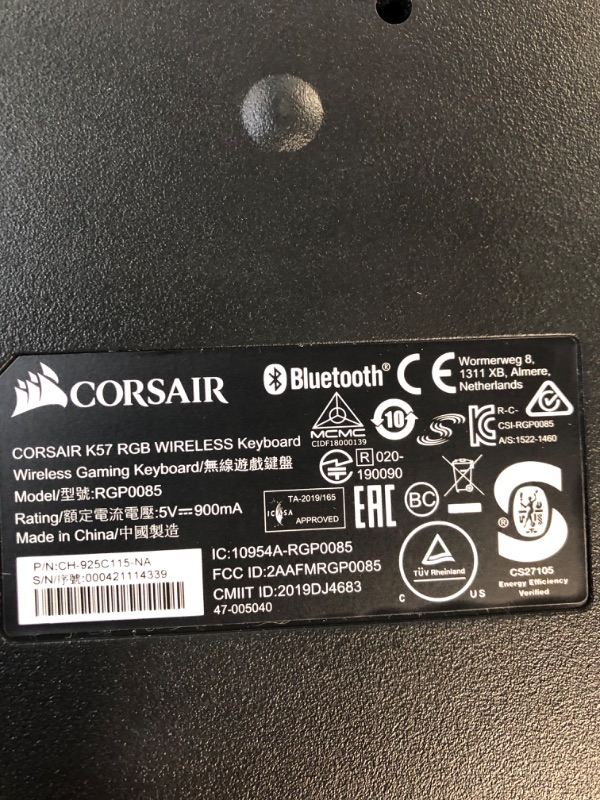 Photo 1 of CORSAIR Wireless Gaming Bundle - K57 RGB Wireless Gaming Keyboard & MM300 - Anti-Fray Cloth Gaming Mouse Pad