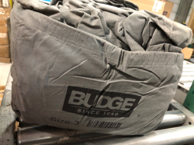 Photo 4 of (USED AND THIN) Budge Lite Car Cover Dirtproof,  Fits Sedans up to 200", Gray Size 3: Fits Sedans up to 16'8"