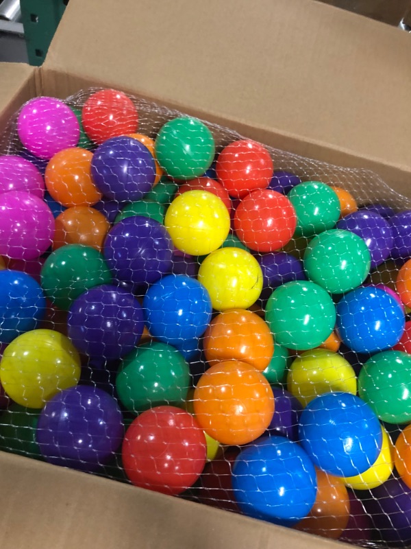 Photo 2 of Amuya Ball Pit Balls 170pcs for Kids, Colorful Balls for Ball Pit, 2.2” Non-Toxic Crush Proof Play Balls BPA Free, 7 Kinds of Bright Color Ocean Balls Include A Reusable Net Bag 170 balls Rainbow-7 Colors