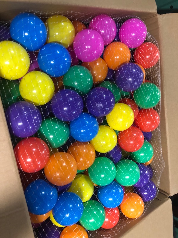 Photo 3 of Amuya Ball Pit Balls 170pcs for Kids, Colorful Balls for Ball Pit, 2.2” Non-Toxic Crush Proof Play Balls BPA Free, 7 Kinds of Bright Color Ocean Balls Include A Reusable Net Bag 170 balls Rainbow-7 Colors