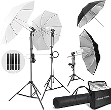 Photo 2 of LimoStudio 700W Output Lighting Complete Kit / 6 x 9 ft. Black Photo Backdrop with String Holder Bundle