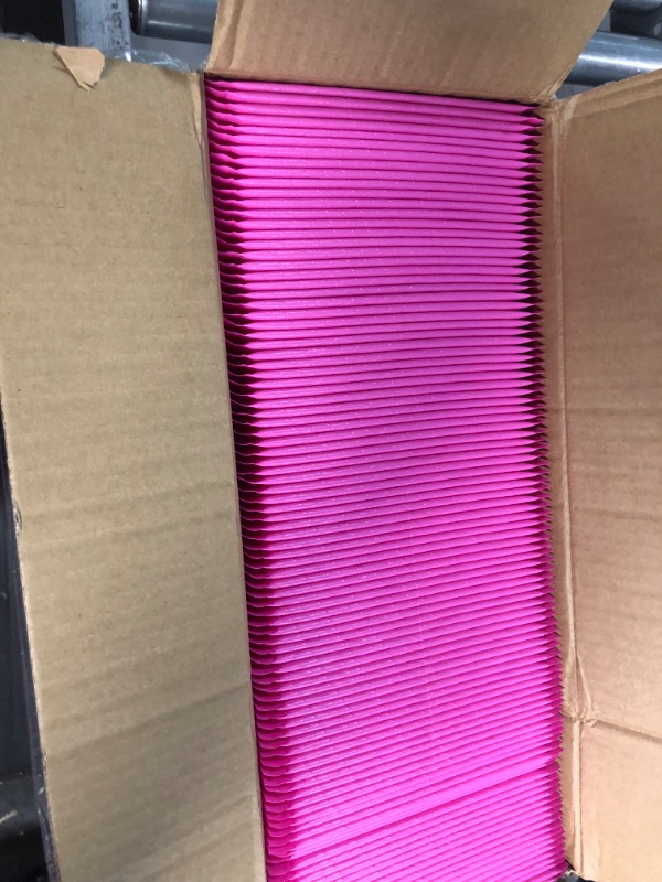 Photo 2 of 6x10 Inch Bubble Mailers 100 Pack, Self Seal Padded Envelopes for Small Business, Waterproof Shipping Bags, Hot Pink 6 x 10 Inch 100Pack Hot Pink