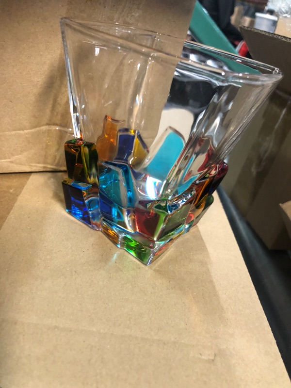 Photo 1 of "CAPRI" WHISKEY GLASS - OLD FASHIONED GLASS - HAND PAINTED VENETIAN GLASSWARE