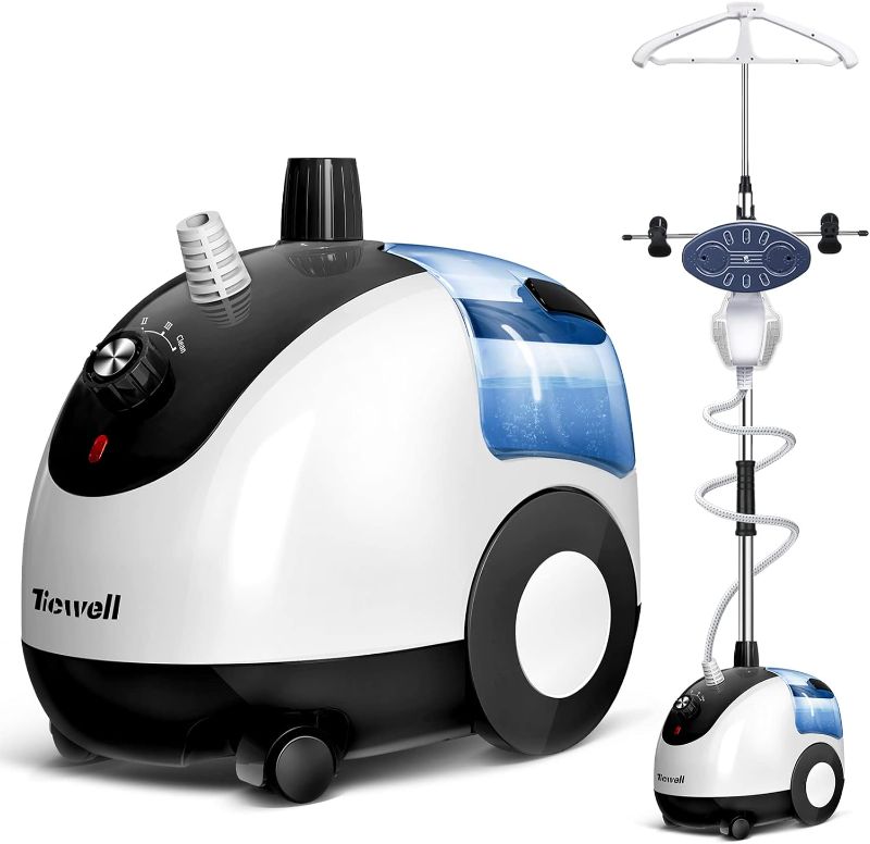 Photo 1 of ***DAMAGED***TICWELL Professional Steamer for Clothes, 1600 Watt Powerful Garment Steamer 20s Fast Heating with 4 Steam Levels, 2.4 Liter(81 fl.oz.)Water Tank 90 Mins of Continuous Steam, Self-Cleaning in One Step