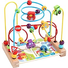 Photo 1 of AISHUN Wooden Bead Maze Toys for Toddlers, Bead Toy Colorful Roller Coaster 