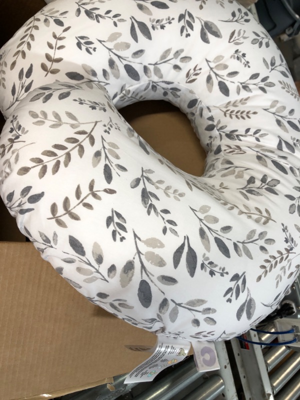Photo 1 of Boppy Original Support Nursing Pillow, Gray Taupe Leaves