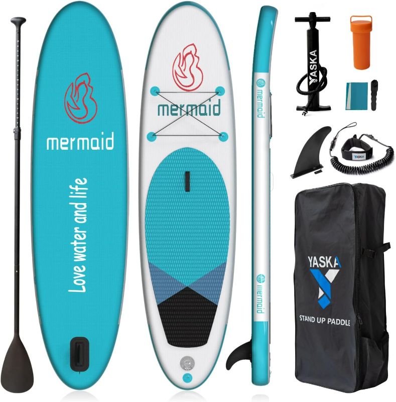 Photo 1 of 10'6'' Inflatable Stand Up Paddle Board,Sup Paddle Board with All Premium SUP Accessories & Adjustable Paddle,Fin, Leash, Hand Pump