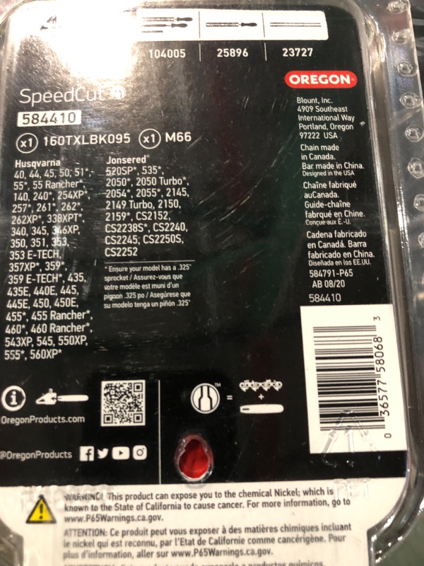 Photo 3 of *MISSING PIECE*
Oregon Chainsaw Chain Set, 0.325" Pitch, 0.050" Gauge, 66 Drive Links (584410) 16-Inch Chainsaw