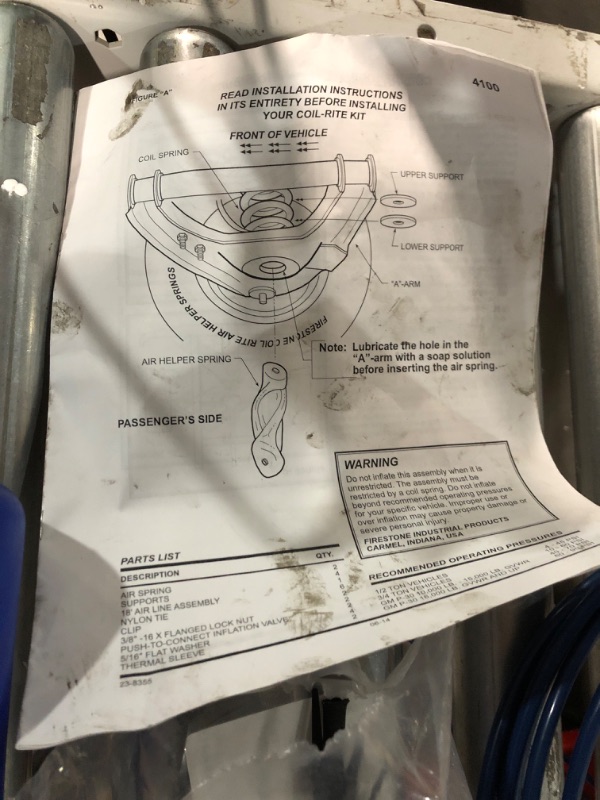 Photo 4 of Firestone ( 4100 Coil-Rite Air Helper Spring Kit Front 63-99 P30 (W237604100)