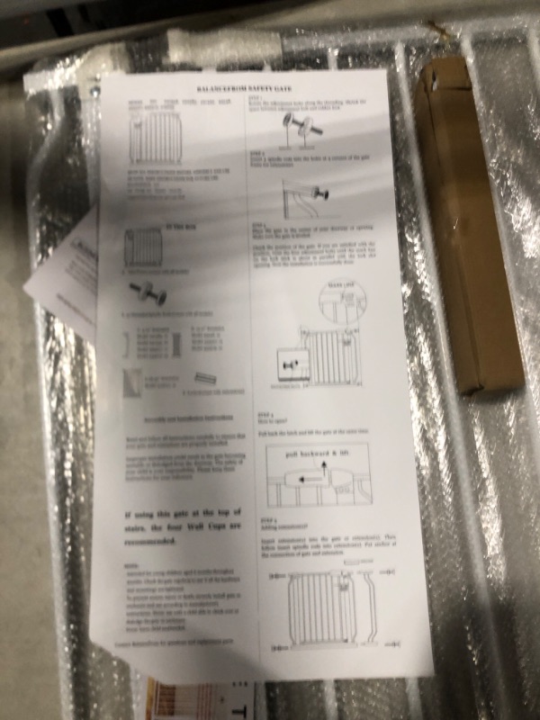 Photo 3 of BalanceFrom Easy Walk-Thru Safety Gate for Doorways and Stairways with Auto-Close/Hold-Open Features, Multiple Sizes, White 30-inch Tall, No Caps Fits 29.1 - 33.8" Wide