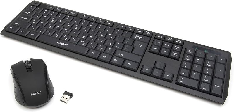 Photo 1 of Fujicom Hebrew Keyboard Wireless Mouse Combo Hebrew / English Alphabet Built-in LCD Status Dashboard Sleek Design Seamless Typing