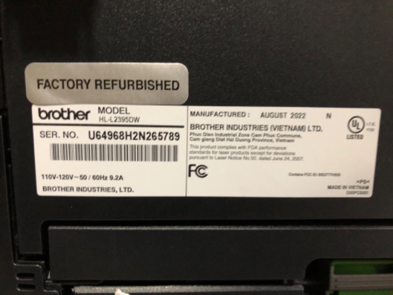 Photo 3 of Brother Refurbished HL-L2395DW Wireless Monochrome Laser Printer