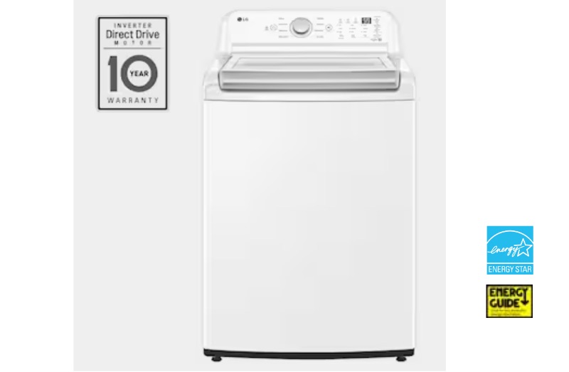 Photo 1 of LG 4.8-cu ft High Efficiency Agitator Top-Load Washer (White) ENERGY STAR